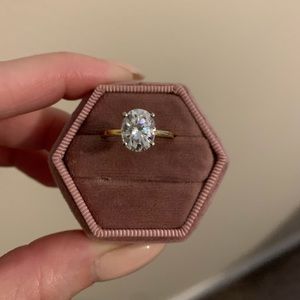 18K Yellow Gold Moissanite Engagement Ring